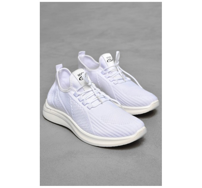 Кросівки чоловічі білого кольору на шнурівці 201789L