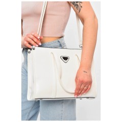 Сумка женская из экокожи белого цвета 201798L
