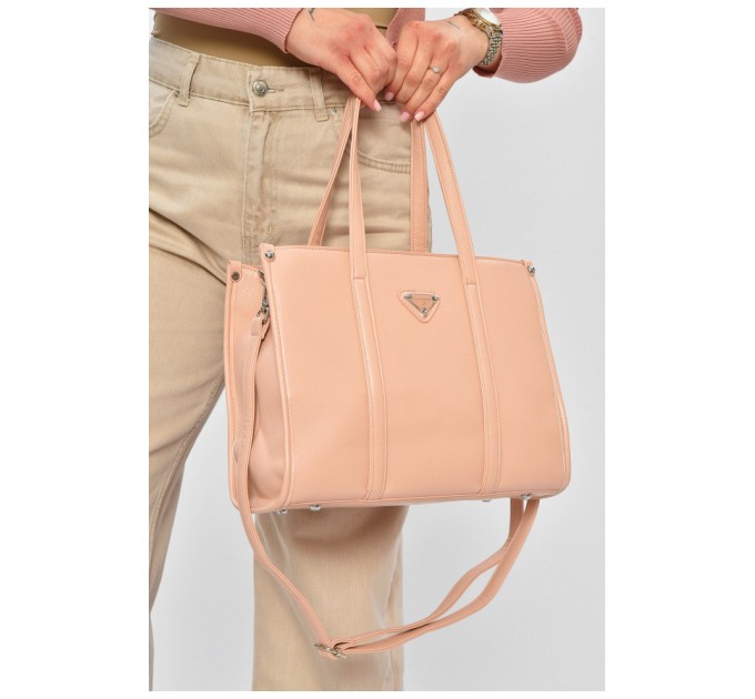 Сумка женская из экокожи светло-розового цвета 201799L