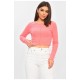 Кофта жіноча однотонна в рубчик рожевого кольору 201962L