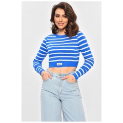 Кофта женская синего цвета в полоску 202004L