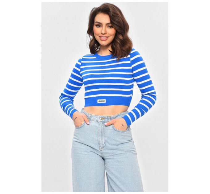 Жіноча кофта синього кольору в смужку 202004L