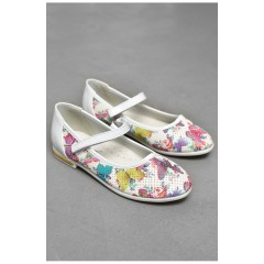 Балетки дитячі для дівчинки білого кольору 202236L