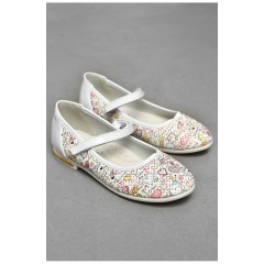 Балетки дитячі для дівчинки білого кольору 202243L