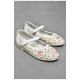Балетки дитячі для дівчинки білого кольору 202244L