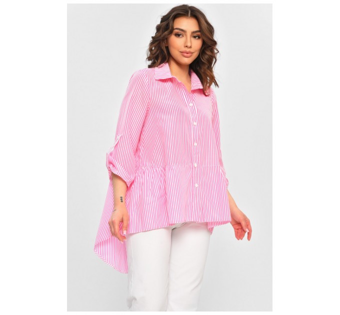 Рубашка женская розового цвета в полоску 202469L