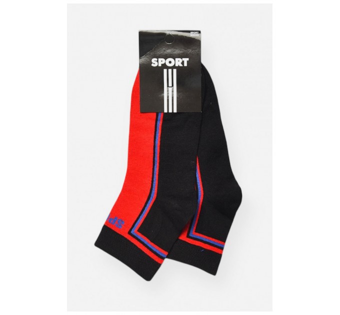 Шкарпетки жіночі демісезонні чорно-червоного кольору 202806L