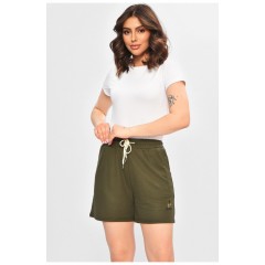Шорты женские однотонные цвета хаки 202866L
