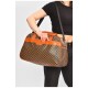 Сумка дорожня унісекс екошкіра коричневого кольору з принтом 202932L