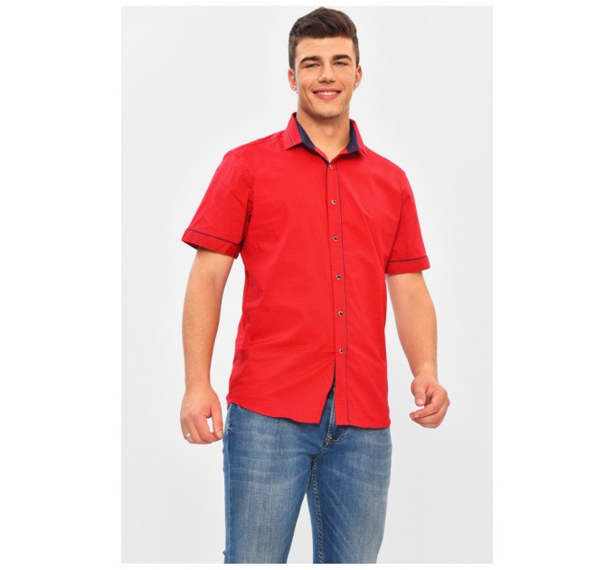 Мужская рубашка красного цвета с принтом 202946L