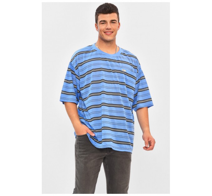 Футболка чоловіча батальна блакитного кольору 202974L