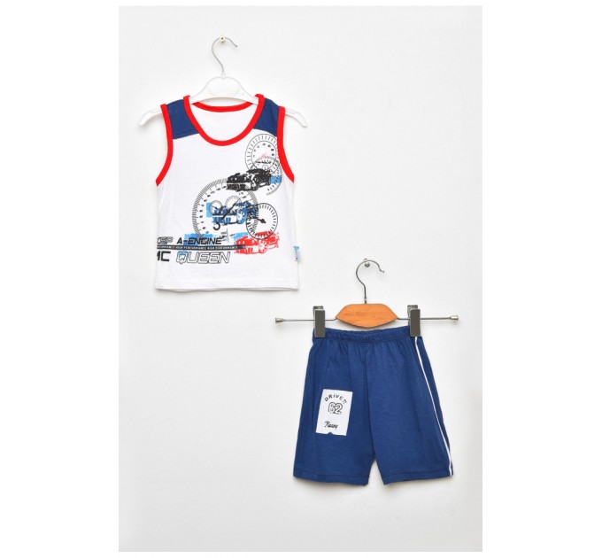 Костюм дитячий для хлопчика біло-синього кольору 203025L