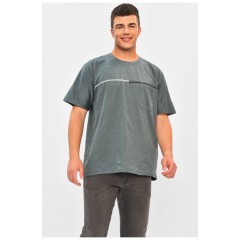 Футболка чоловіча батальна зеленого кольору 203049L Футболка чоловіча батальна зеленого кольору 203049L