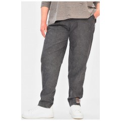 Джинсы женские батальные темно-серого цвета 203070L