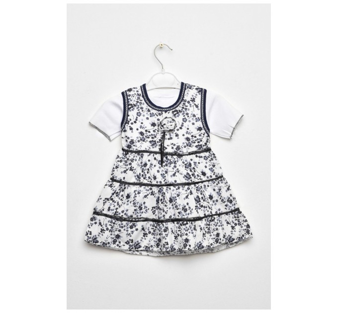 Сарафан+футболка детские для девочки белого цвета 203142L