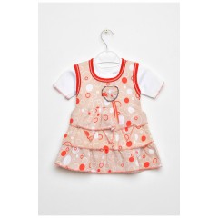 Сарафан+футболка дитячі для дівчинки бежевого кольору 203159L