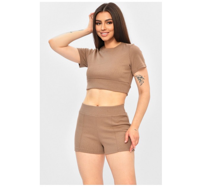 Женский костюм однотонный светло-коричневого цвета 203350L