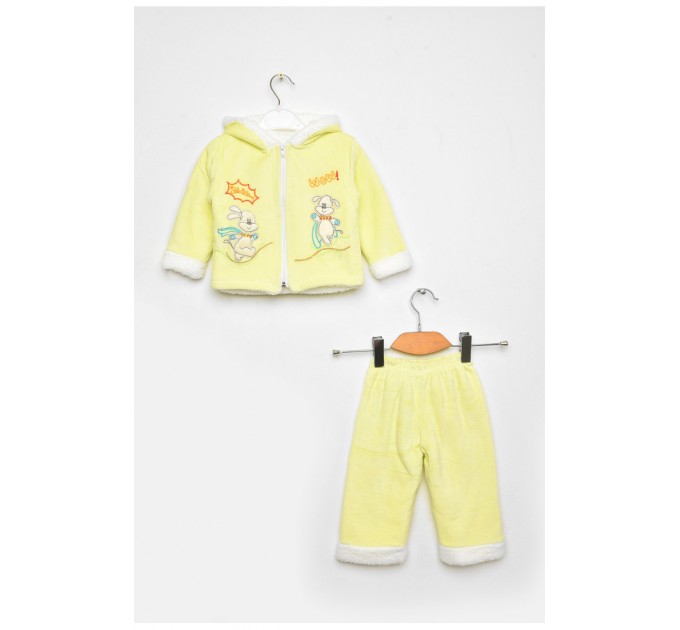 Костюм дитячий для дівчинки салатового кольору з принтом 203387L