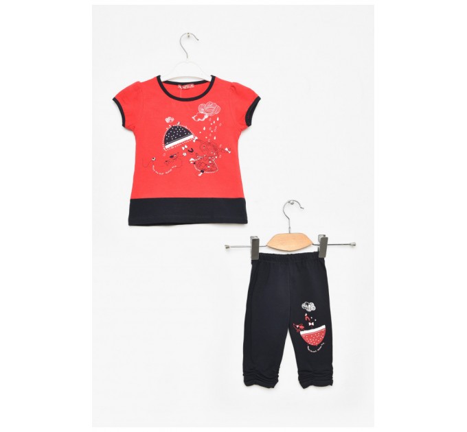 Костюм дитячий для дівчинки червоного кольору 203396L