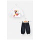 Костюм дитячий для хлопчика білого кольору з принтом 203401L