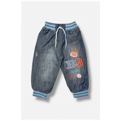Джинси дитячі для хлопчика синього кольору зима на хутрі 203430L