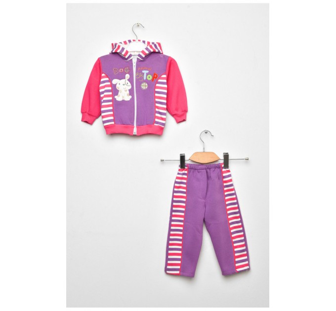 Костюм дитячий для дівчинки бузкового кольору на флісі 203515L