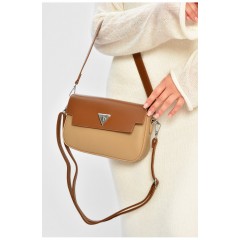 Сумка женская из экокожи бежевого цвета 203656L