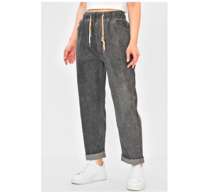 Джинси жіночі однотонні сірого кольору 203660L