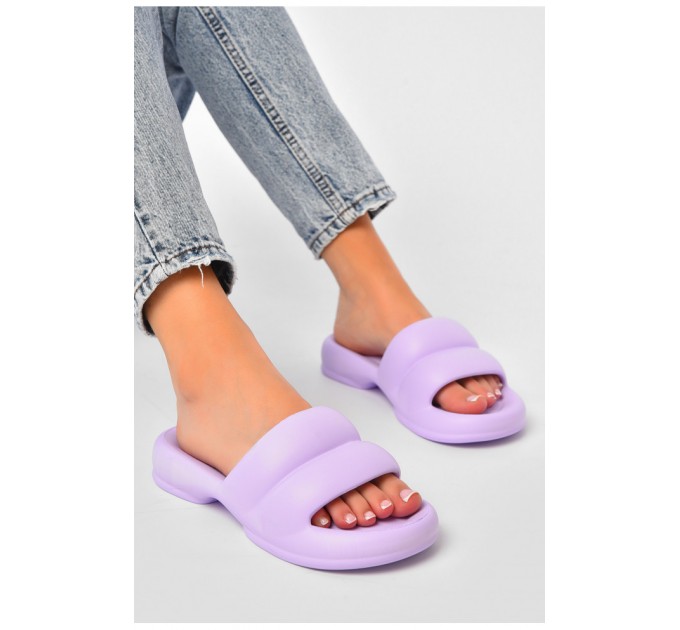 Шлепанцы пена женские сиреневого цвета 203812L