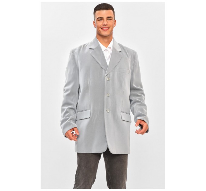 Піджак чоловічий однотонний сірого кольору 203900L