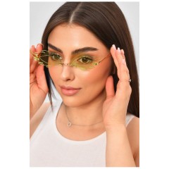 Окуляри-полум'я жіночі вузькі світло-зеленого кольору 204203L