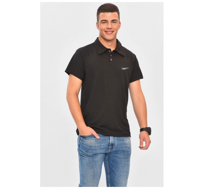 Футболка чоловіча поло чорного кольору 204254L