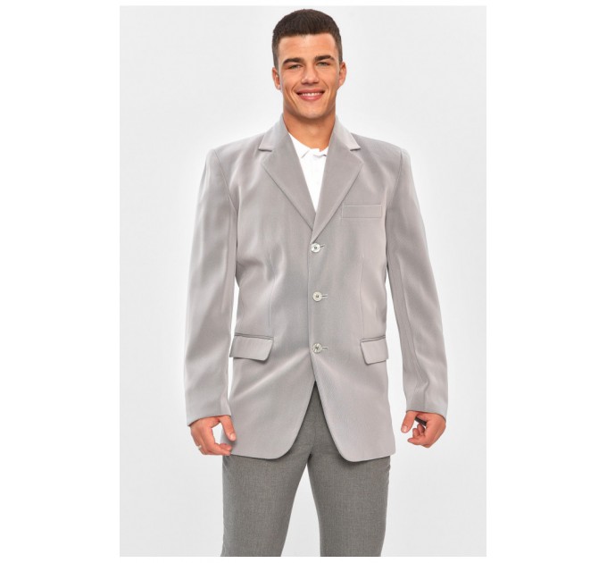 Піджак чоловічий однотонний сірого кольору 204325L