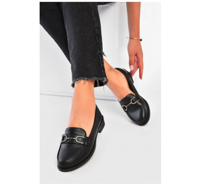 Туфлі-лофери жіночі чорного кольору 204333L