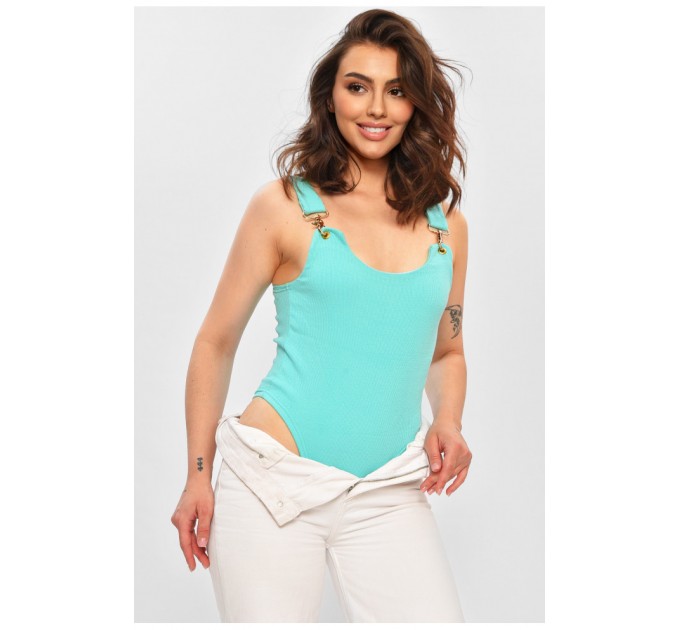 Боді жіноче рубчик бірюзового кольору 204405L