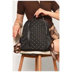 Рюкзак жіночий однотонний чорного кольору 204637L