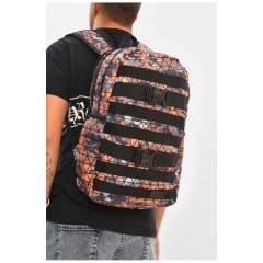 Рюкзак чоловічий спортивний помаранчевого кольору із принтом 204659L
