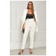 Женский костюм однотонный белого цвета 204688L