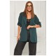 Піджак жіночий однотонний темно-зеленого кольору 204703L