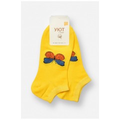 Шкарпетки жіночі спортивні демісезонні жовтого кольору 204751L