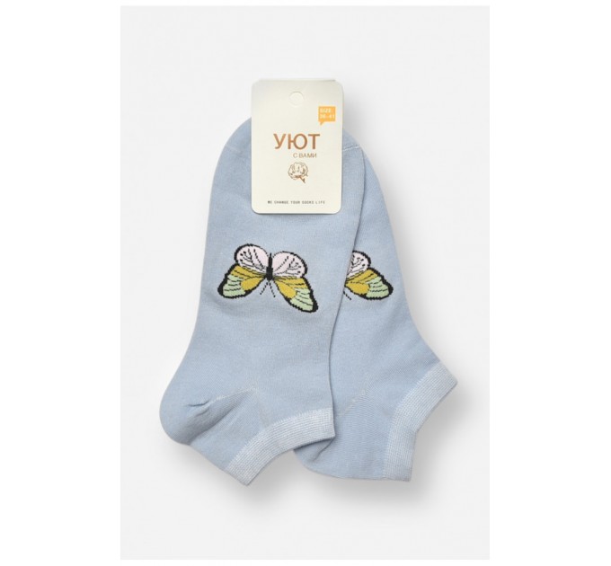 Шкарпетки жіночі спортивні демісезонні блакитного кольору 204753L