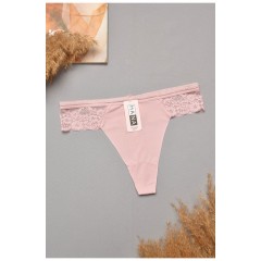 Стрінги жіночі однотонні рожевого кольору 204815L Стрінги жіночі однотонні рожевого кольору 204815L