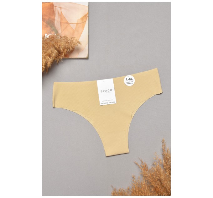 Труси жіночі однотонні бежевого кольору 204826L