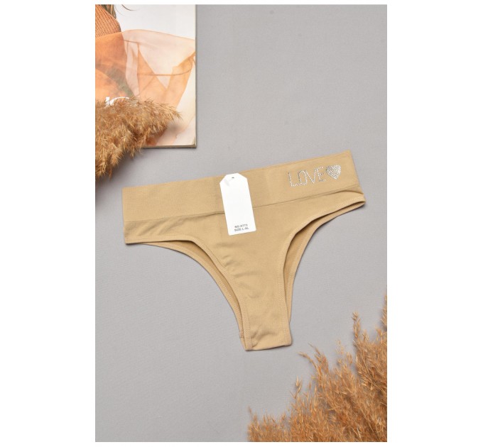 Труси жіночі однотонні бежевого кольору 204850L