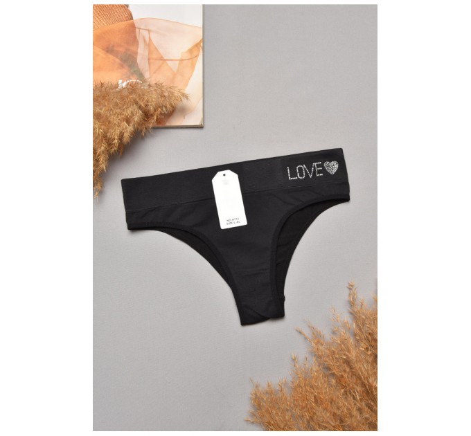 Труси жіночі однотонні чорного кольору 204851L