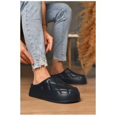 Калоші без задника утеплені темно-синього кольору 204888L