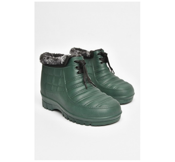 Галоши мужские на меху зеленого цвета 205040L