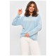 Кофта жіноча однотонна блакитного кольору з принтом 205122L