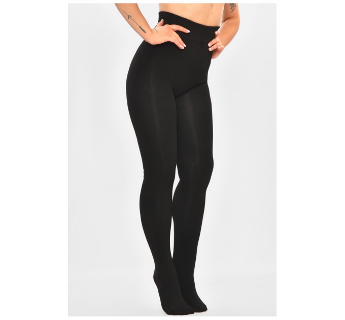 Колготы женские на верблюжьей шерсти черного цвета 205475L