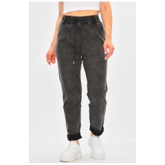 Джинсы женские однотонные темно-серого цвета 205702L